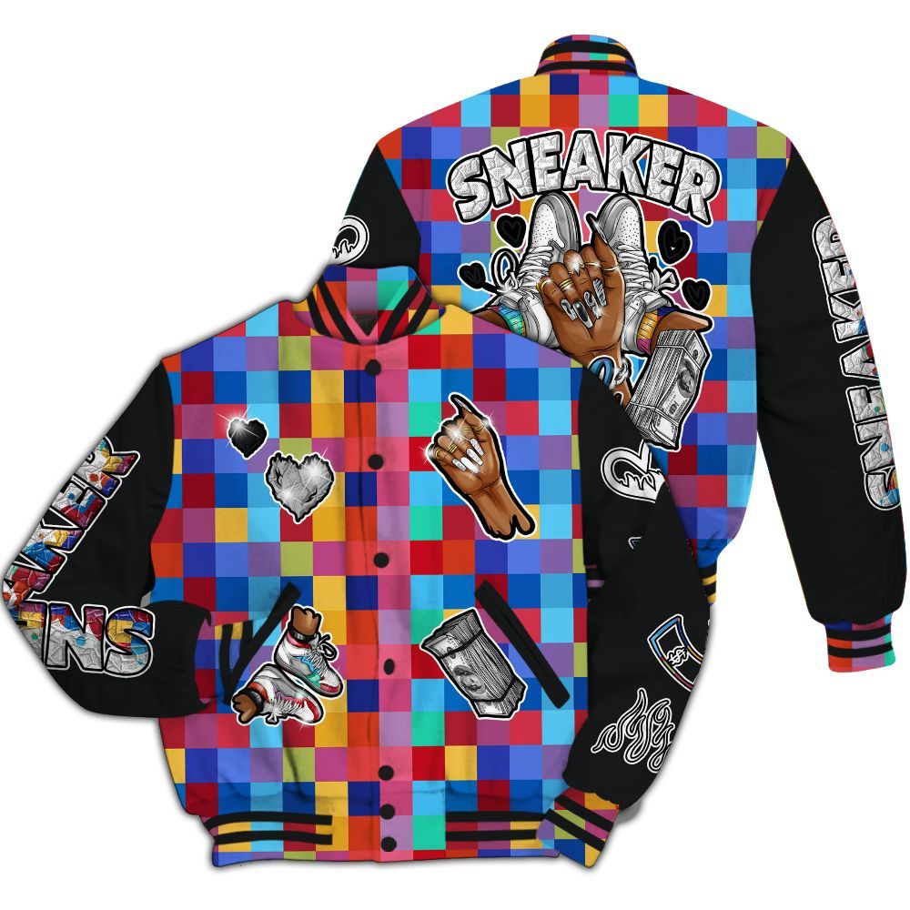 Varsity Jacket To Match Air Rainbow Weave - Sneakerz Girlz All Over Print