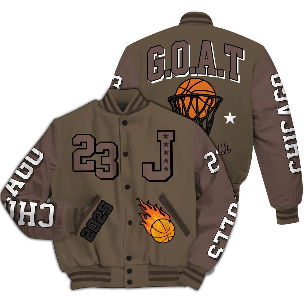 Varsity Jacket To Match AMM Dark Mocha 4s - Chicago 23 Basketball All Over Print