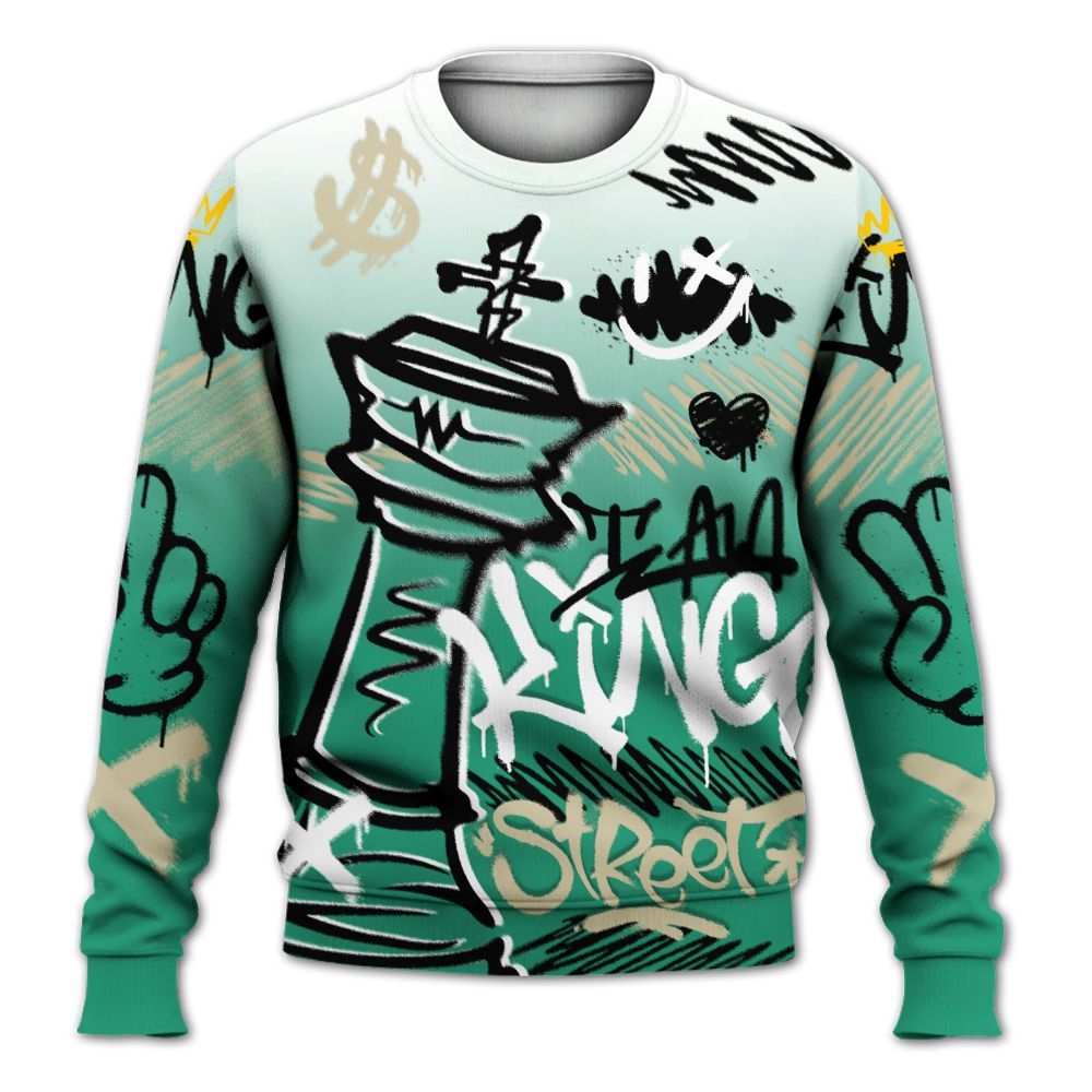 Sweatshirt To Match Pine Green 4s - Street King Chess Streetwear All Over Print