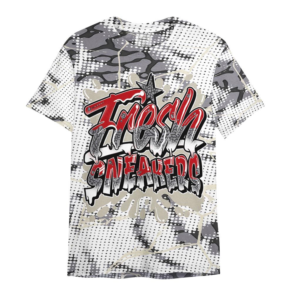 Shirt To Match Cement Grey 3s - Fresh Shoe White Graphic Crack Shirt Unisex