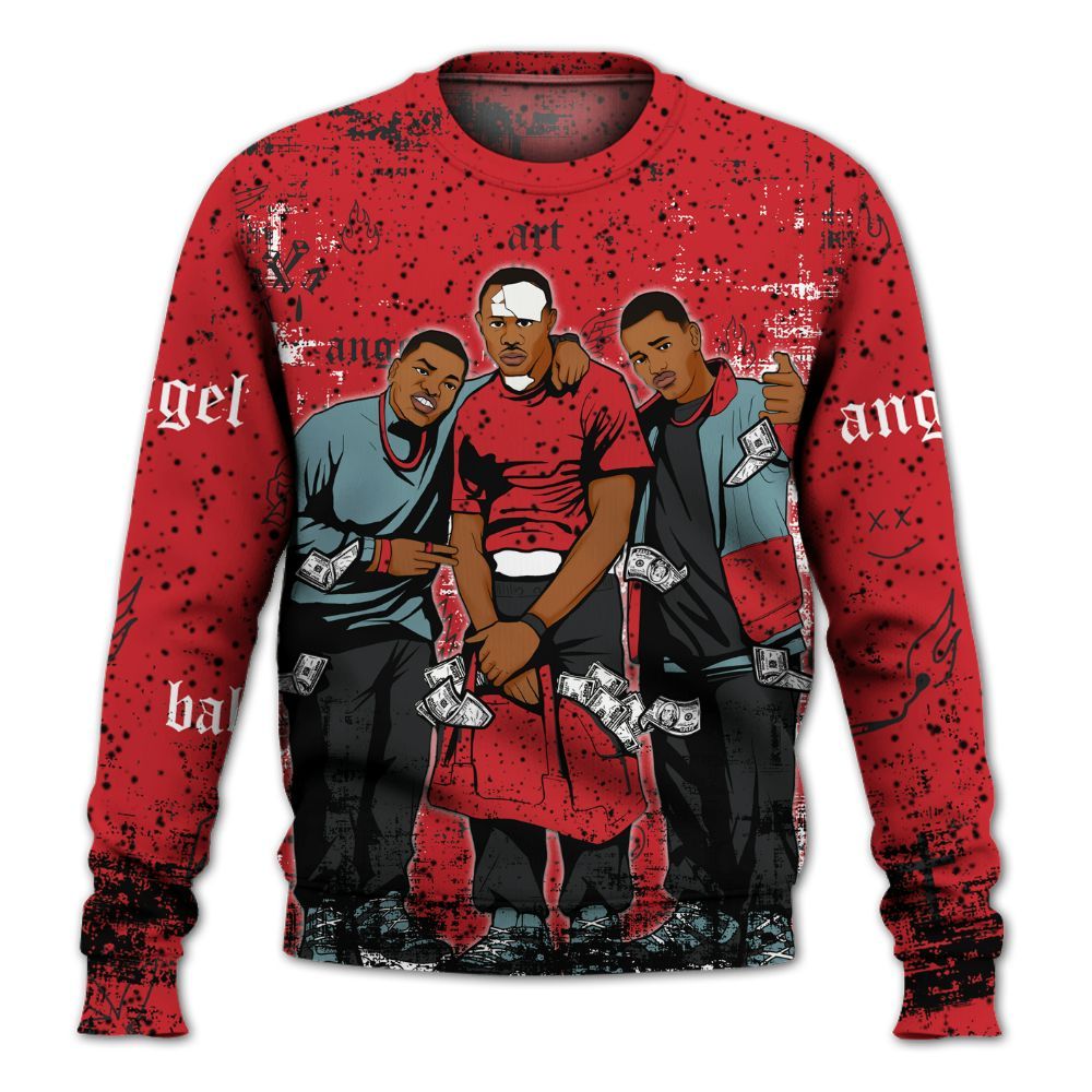 Sweatshirt To Match Retro Halloween 5s - Paid In Full Money All Over Print