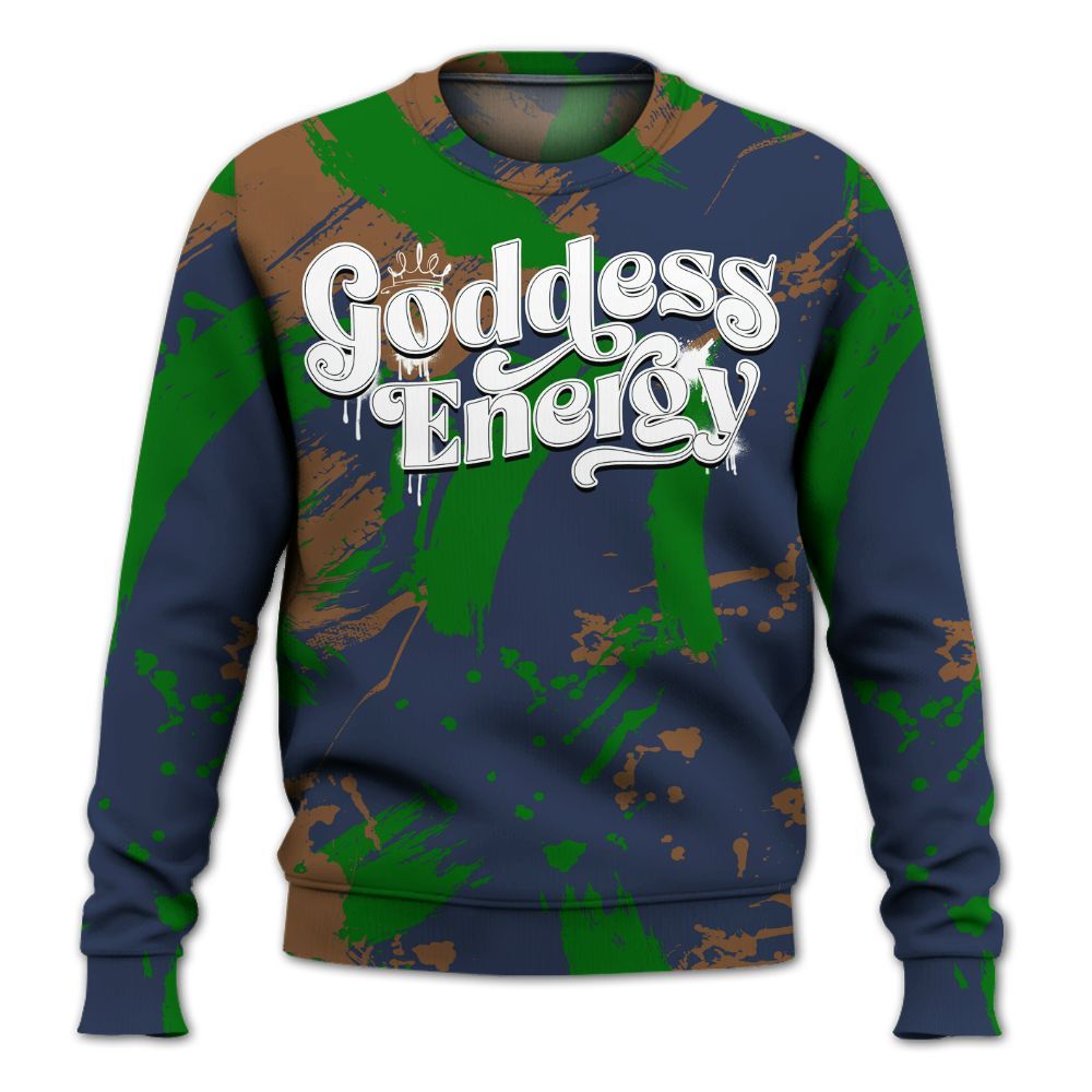 Sweatshirt To Match Midnight Navy 13s - Goddess Energy Retro All Over Print