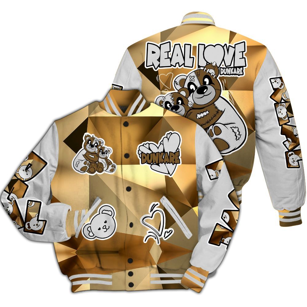 Varsity Jacket To Match NET Gold 4s - Sincere Fondness Bear All Over Print