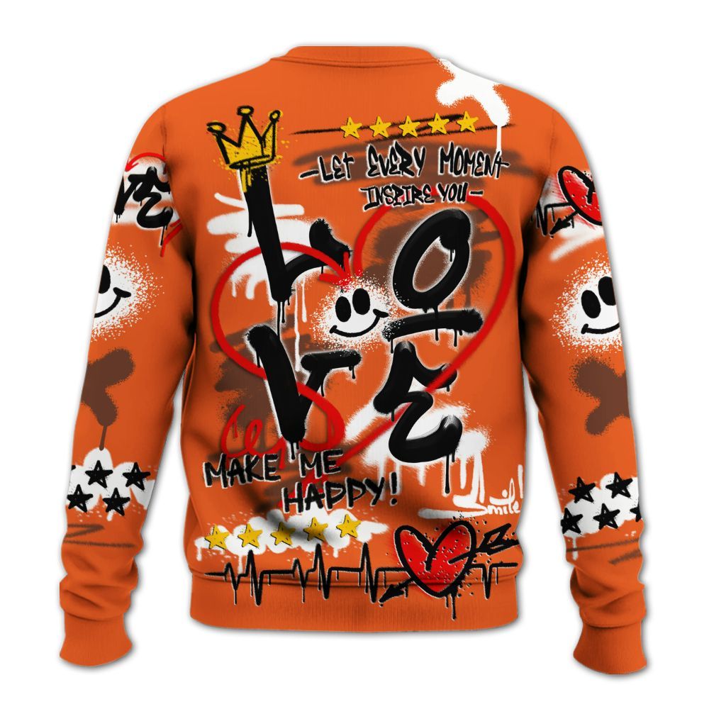 Sweatshirt To Match High OG Starfish 1s - Happy Love Beats Graffiti Streetwear All Over Print