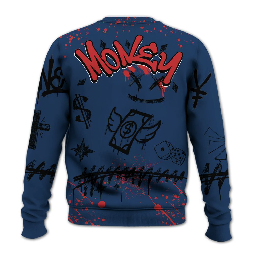 Sweatshirt To Match SP Sport Royal 3s - Everybody Paid In Full Crayon All Over Print