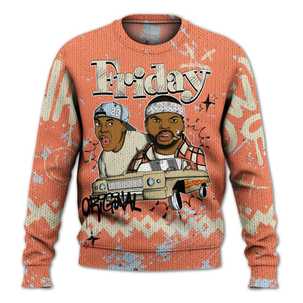 Knitted Sweater To Match DJ Khaled Crimson Bliss 5s - Friday Sneaker Crayon