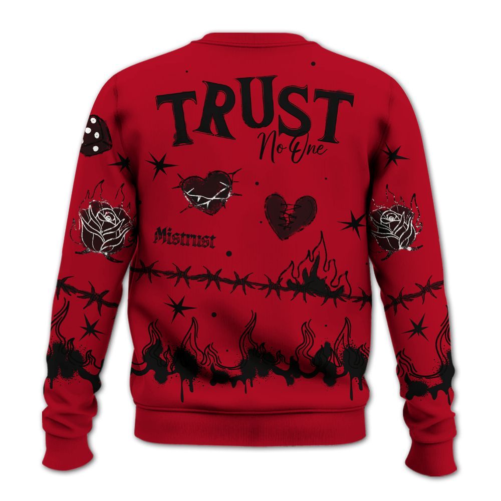 Sweatshirt To Match Air Griffey Max Black Red Navy Blue 1s - Trust No One Snake-Bite Doodle Crayon All Over Print