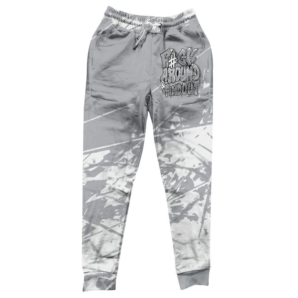 Sweatpant To Match Low OG Wolf Grey 1s - F Around Find Out Graphic Profound All Over Print