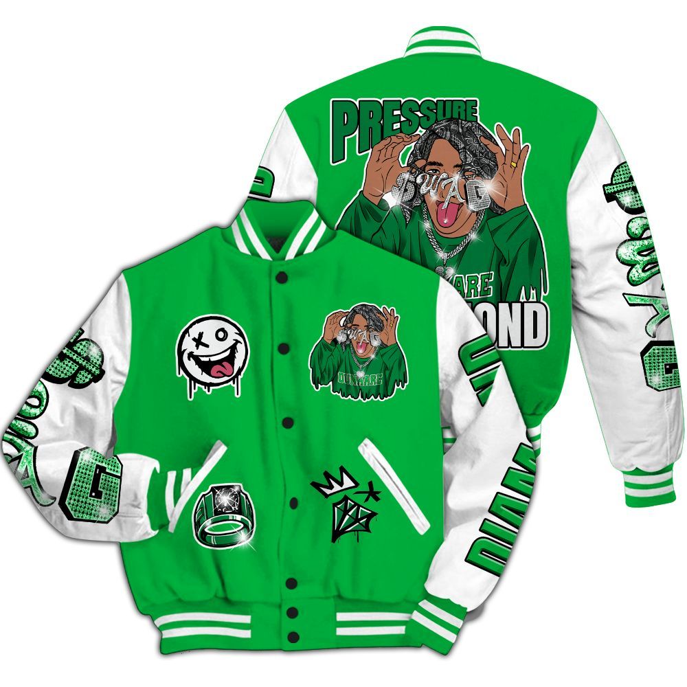 Varsity Jacket To Match Lucky Green 5s - Pressures Makes Varsity Jacket To Match All Over Print
