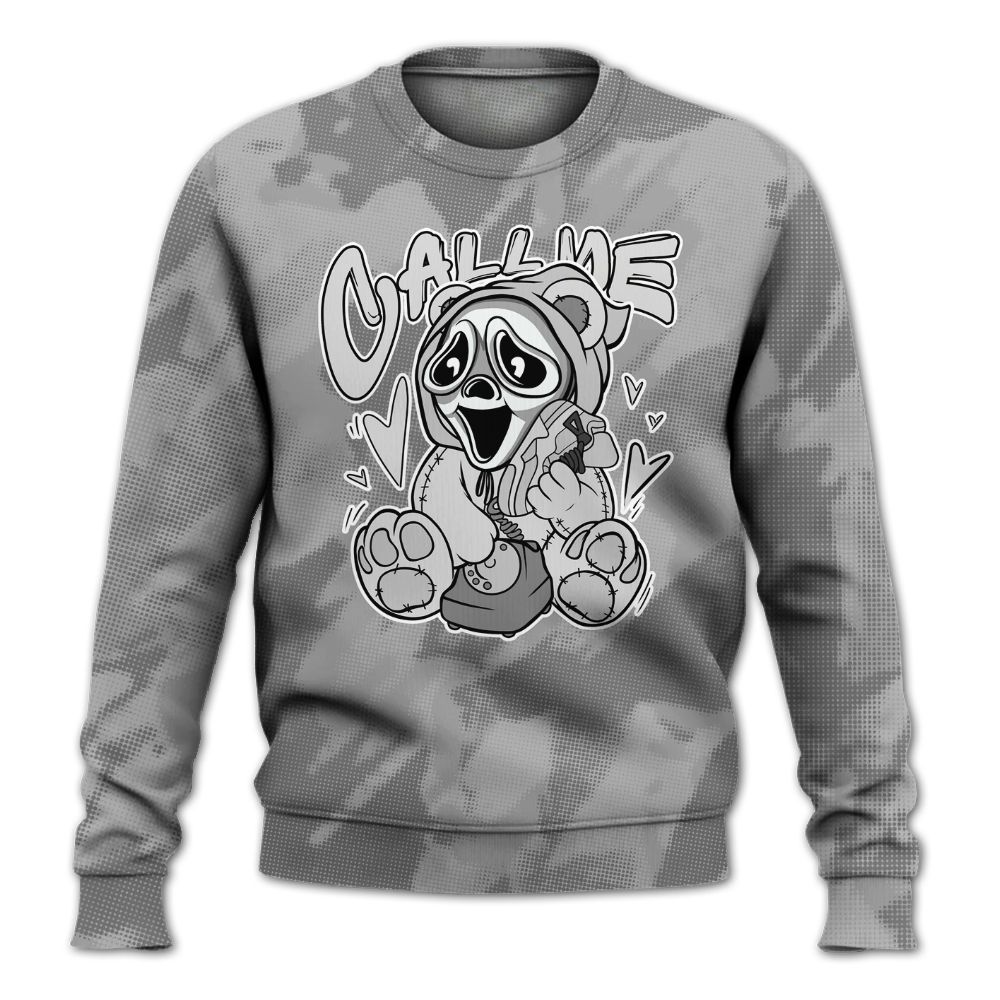 Sweatshirt To Match Black Wolf Grey 12s - Call Me Bear Abstract Halftone All Over Print
