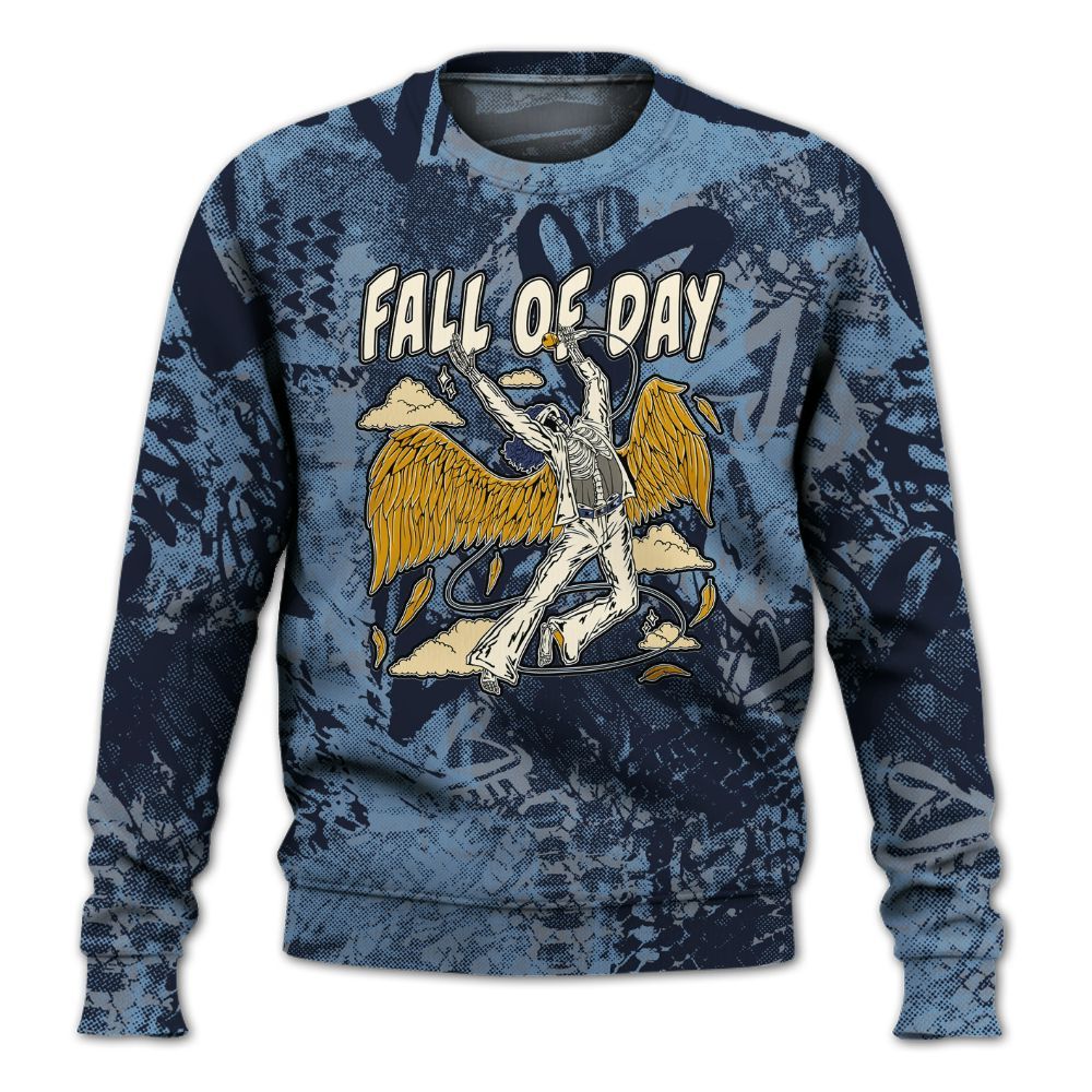 Sweatshirt To Match High OG First In Flight 1s - Fall Of Days Skeleton Heart All Over Print