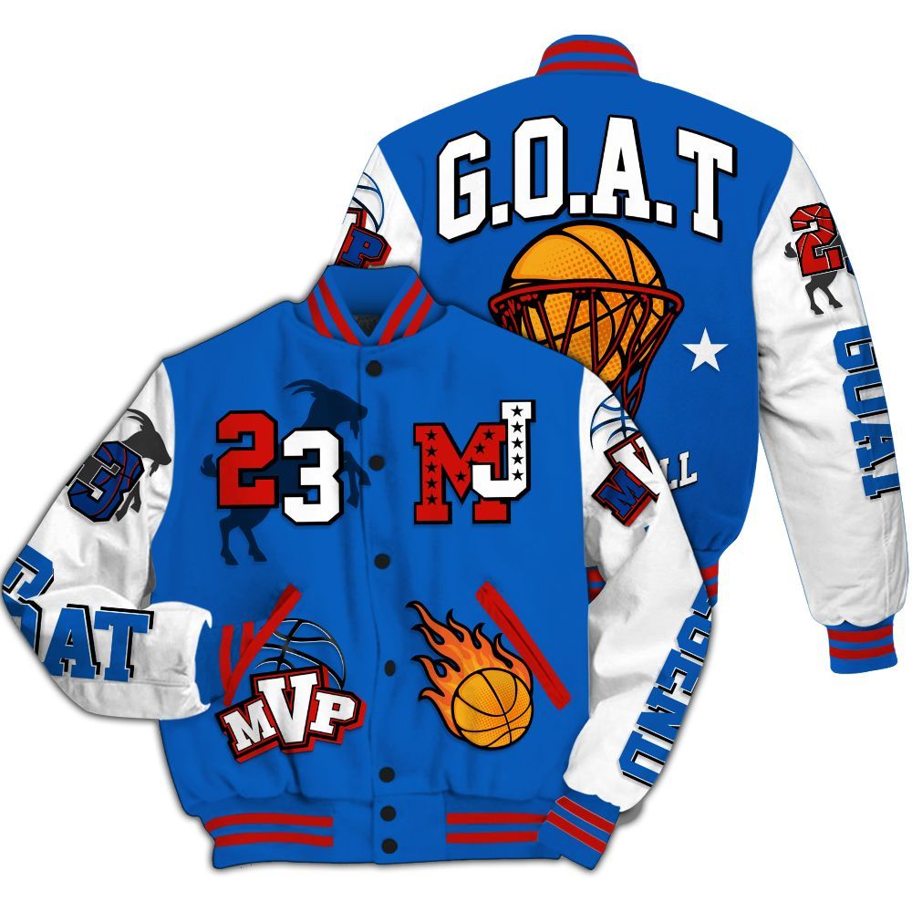 Varsity Jacket To Match Kobe 6 Game Royal - 23 Goat MVP Basketball All Over Print