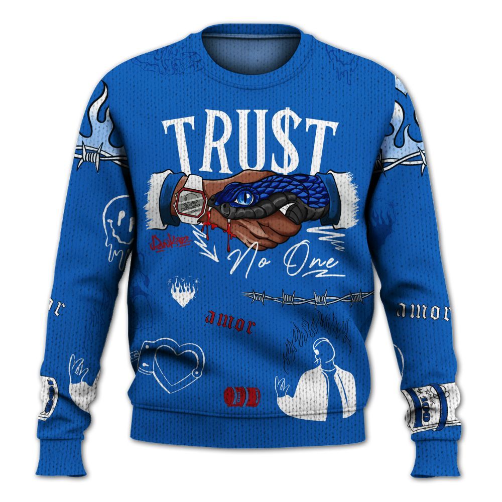 Knitted Sweater To Match Kobe 6 Game Royal - Snake Trust No One