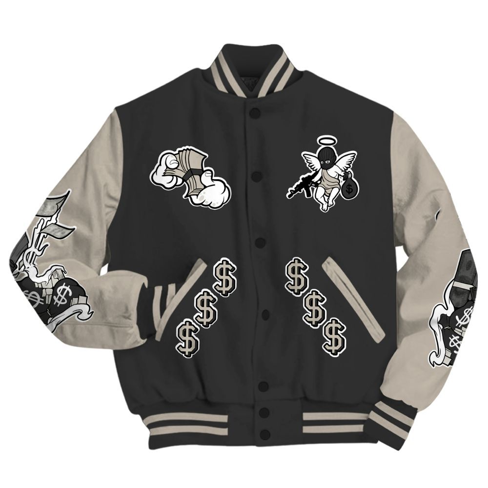 Varsity Jacket To Match RM Light Bone 4s - Ones Move In Silence Graphic All Over Print