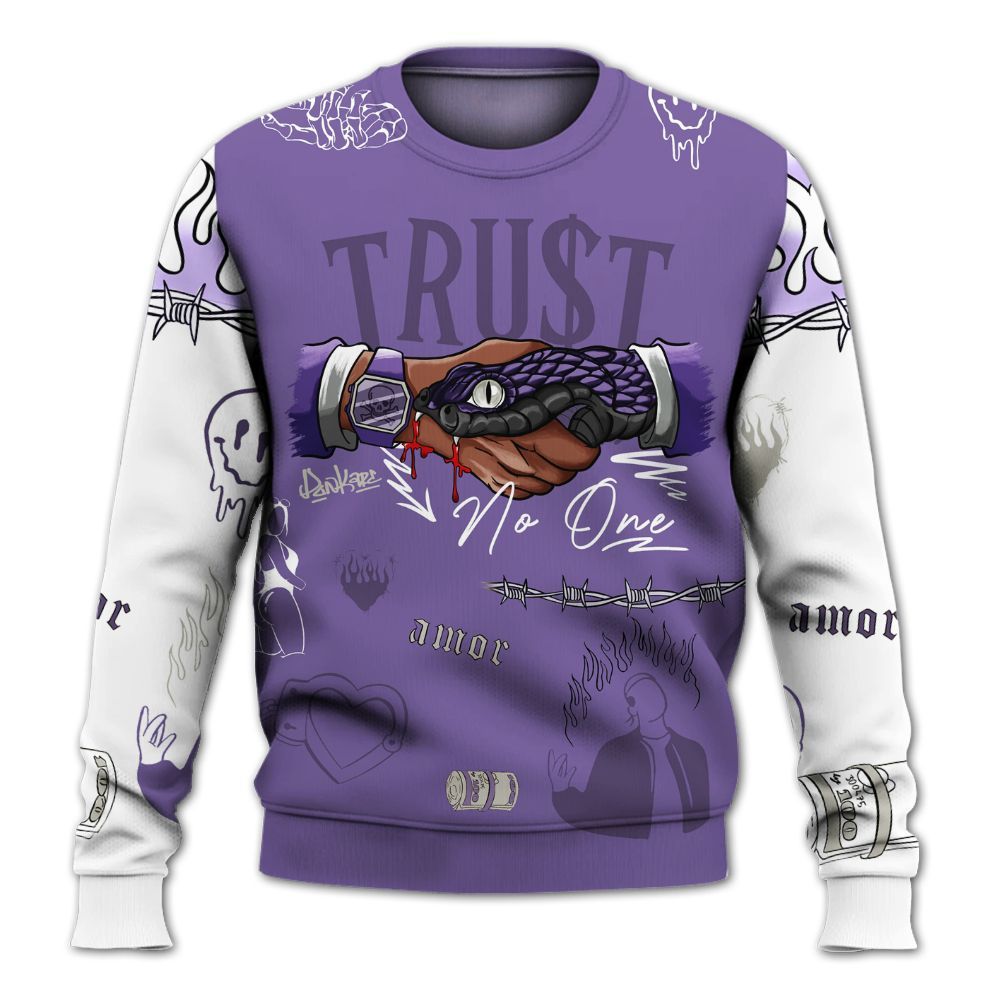 Sweatshirt To Match Dunk Low Black Raspberry - Snake Trust No One All Over Print