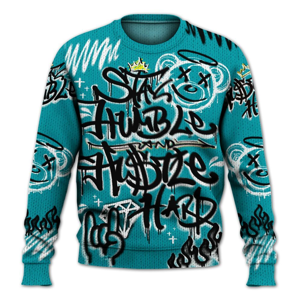 Knitted Sweater To Match Air Griffey Max Aquamarine 1s - Humble Drip Streetwear Graffity