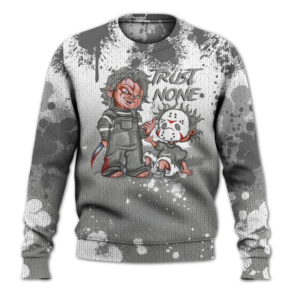 Knitted Sweater To Match Paris Olympics 4s - Trust No One Scary