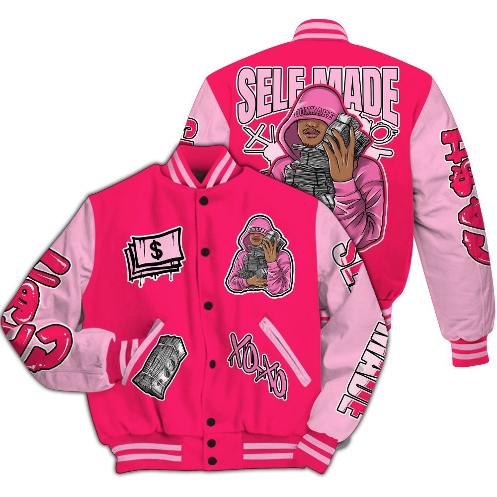 Varsity Jacket To Match Air VaporMax Plus Triple Pink - Selfmade Unique All Over Print