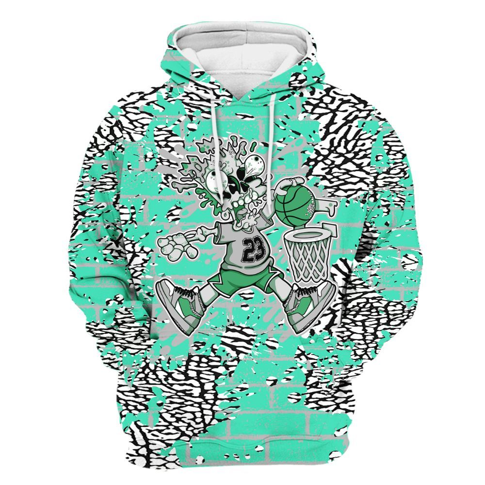 Hoodie To Match Black Green Glow 3s - 85's Dunks Graphic Halloween All Over Print