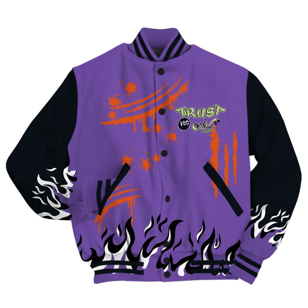 Varsity Jacket To Match Canyon Purple 4s - Graphic Trust No One All Over Print
