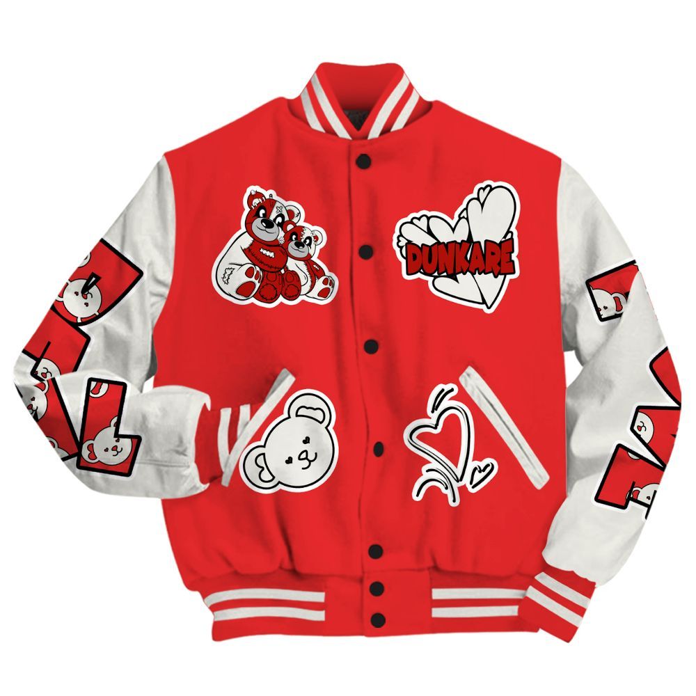 Varsity Jacket To Match Air Max 1 Jacquemus Red - Sincere Fondness Bear All Over Print
