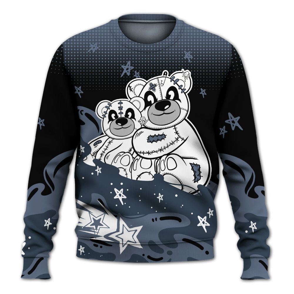 Sweatshirt To Match Low Diffused Blue 11s - Sincere Fondness Bear Stars All Over Print