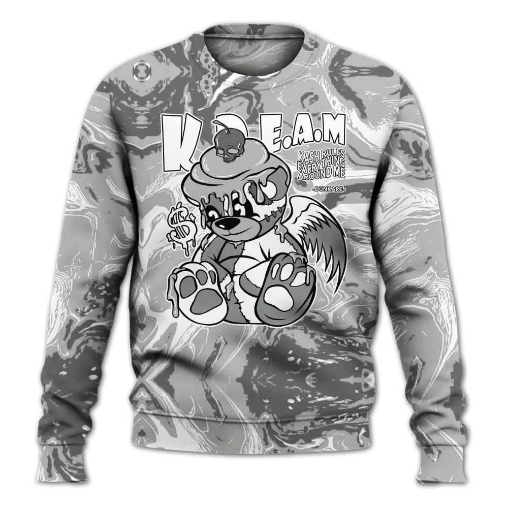 Sweatshirt To Match Paris Cement Grey 4s - Loot Bear Liquid All Over Print