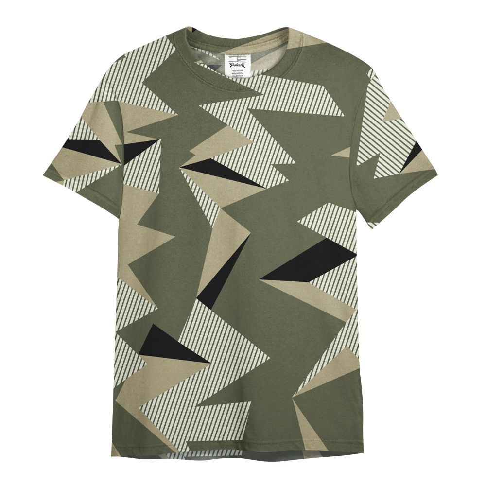 Shirt To Match Low OG Medium Olive 1s - Geometric Camouflage Pattern All Over Print