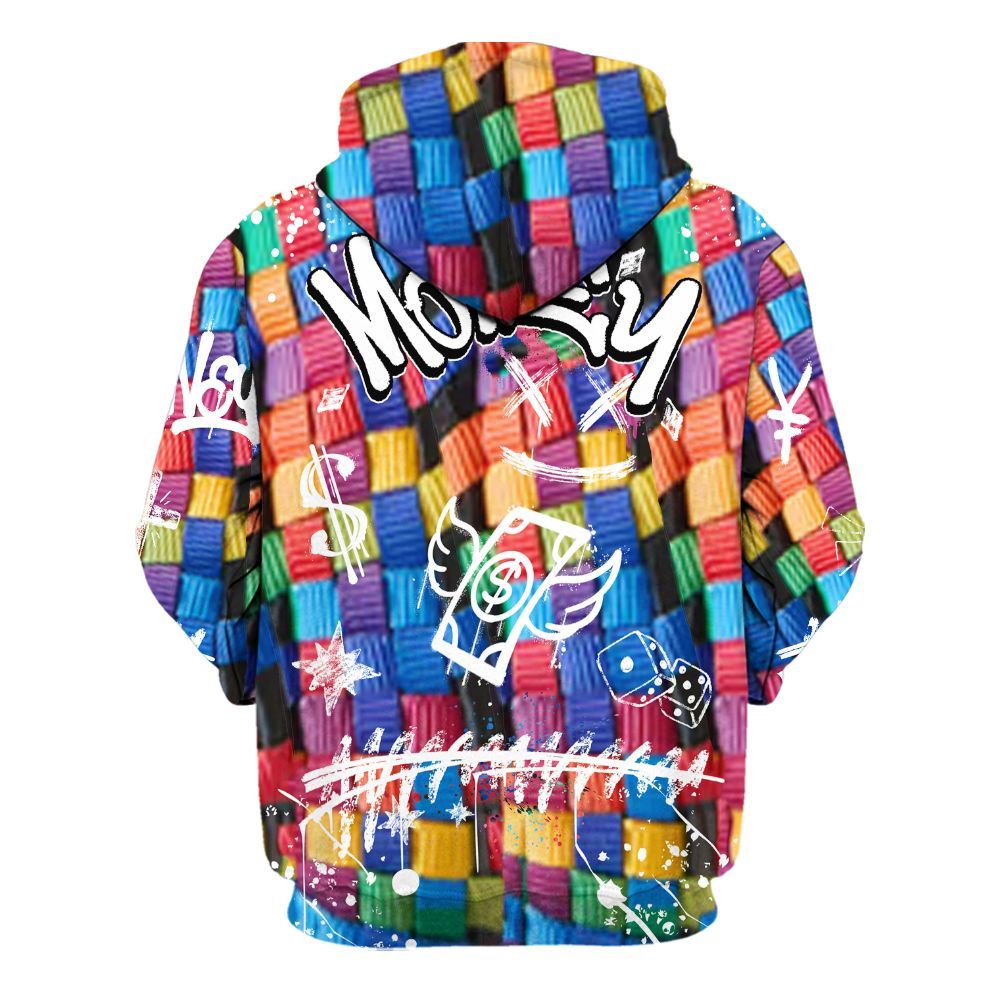 Hoodie To Match Air Rainbow Weave - Everybody Paid In Full Crayon All Over Print