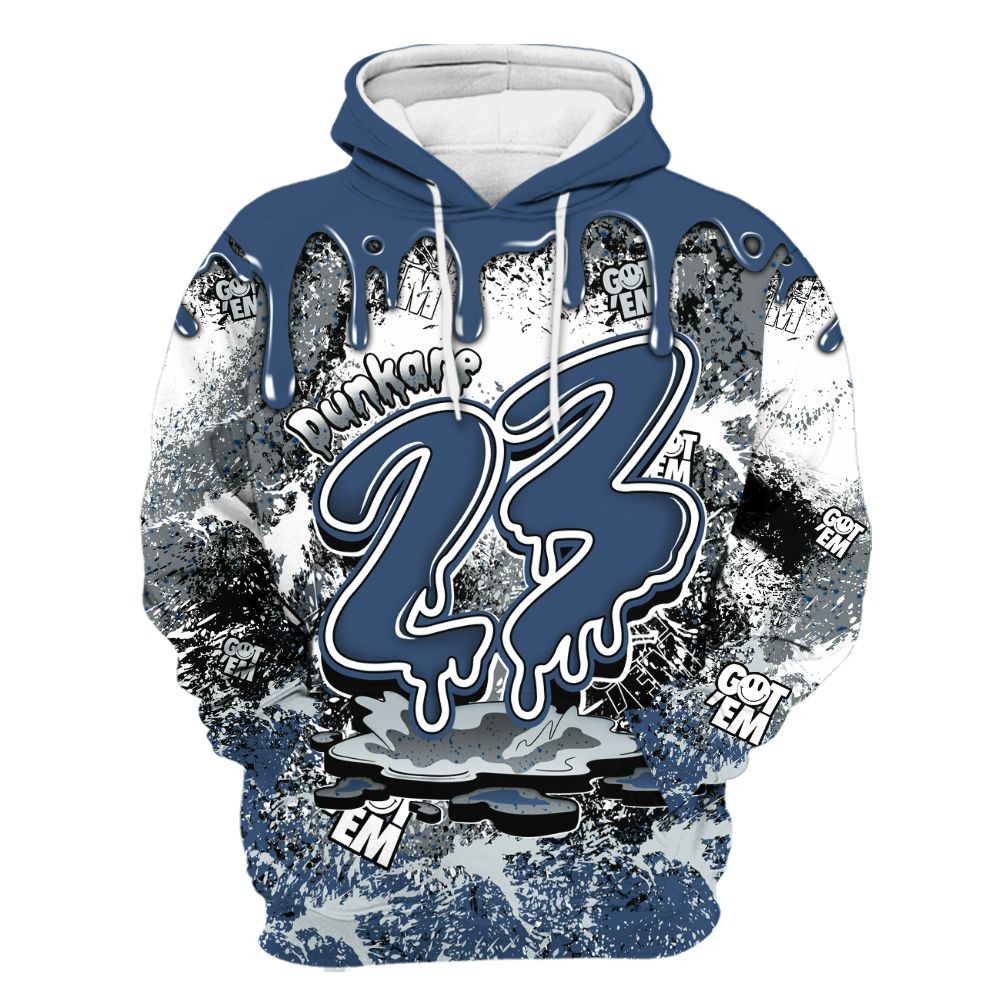Hoodie To Match Midnight Navy 4s - Dripping 23 Drip All Over Print