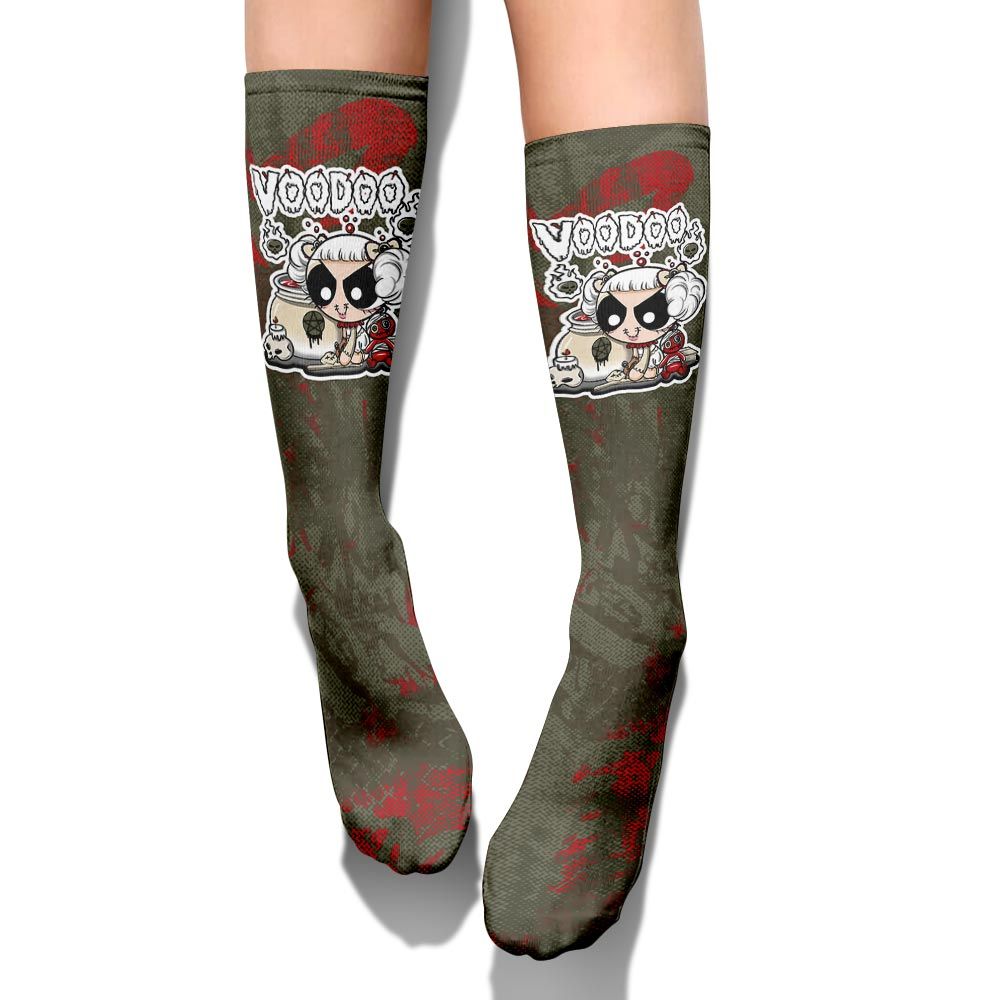 Sock To Match Travis Scott Low OG Medium Olive 1s - Voodooz