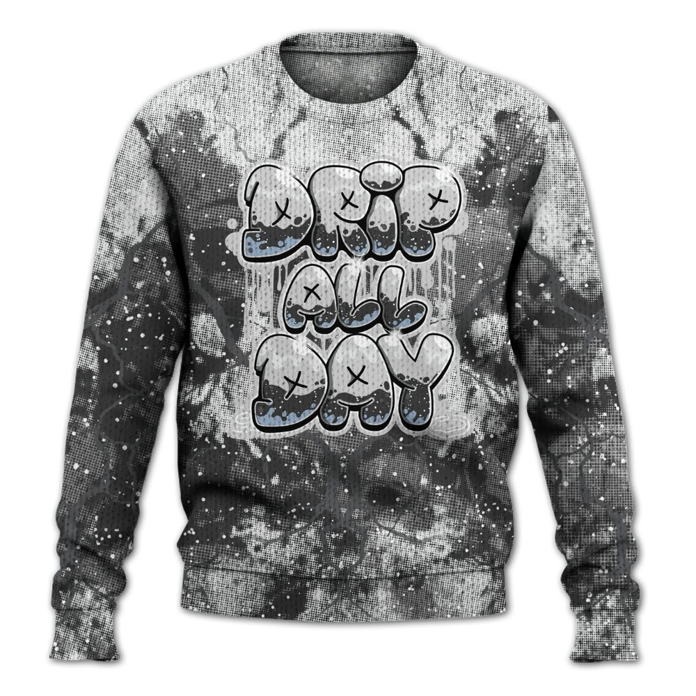 Knitted Sweater To Match Reverse Black White 6s - DRIPPIN Days Graphic Halloween
