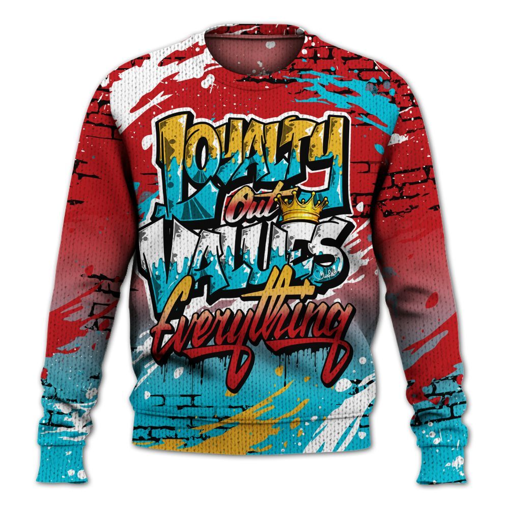 Knitted Sweater To Match Dunk Low Fruity Pebbles - Values Of Loyalty Drip