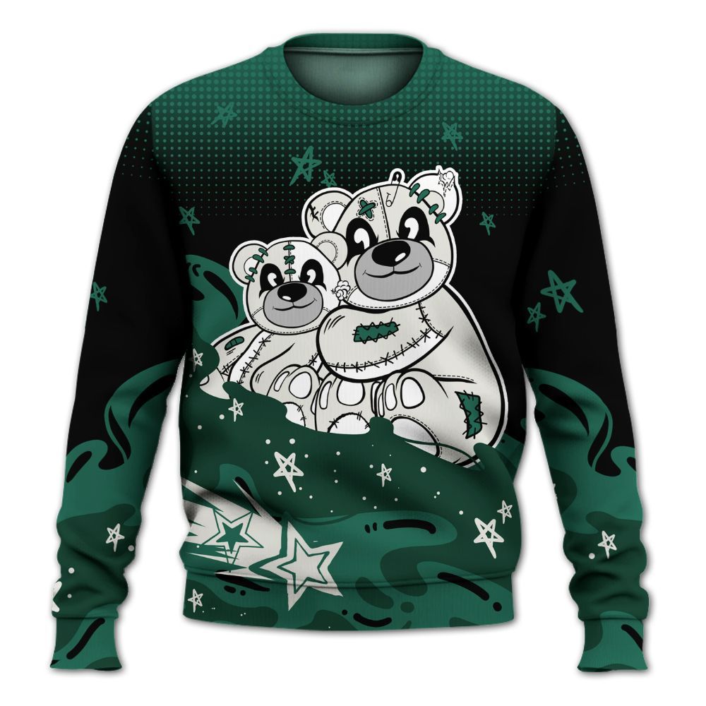 Sweatshirt To Match Oxidized Green 4s - Sincere Fondness Bear Stars All Over Print