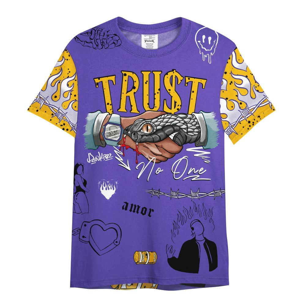 Shirt To Match Imperial Purple 4s - Snake Trust No One All Over Print