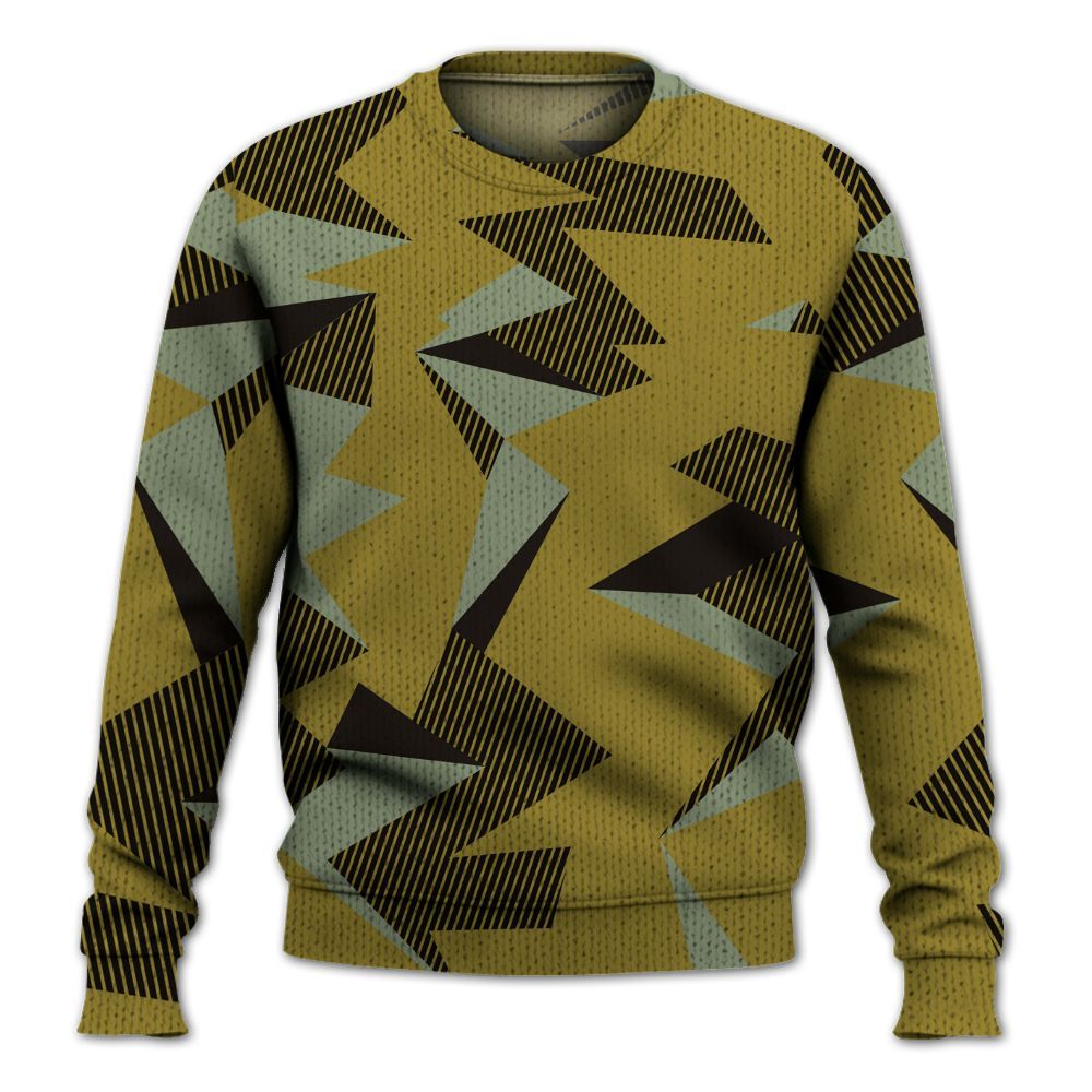 Knitted Sweater To Match Air Flightposite Metallic Gold - Geometric Camouflage Pattern