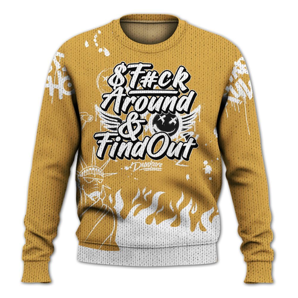 Knitted Sweater To Match Low OG Rookie Of The Year 1s - Graphic Fck Around Find Out