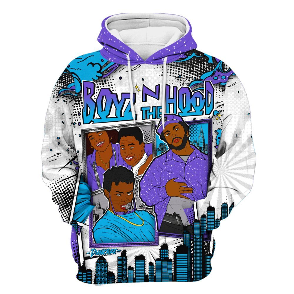 Hoodie To Match Retro Aqua 8s - Boyz N The Comic All Over Print