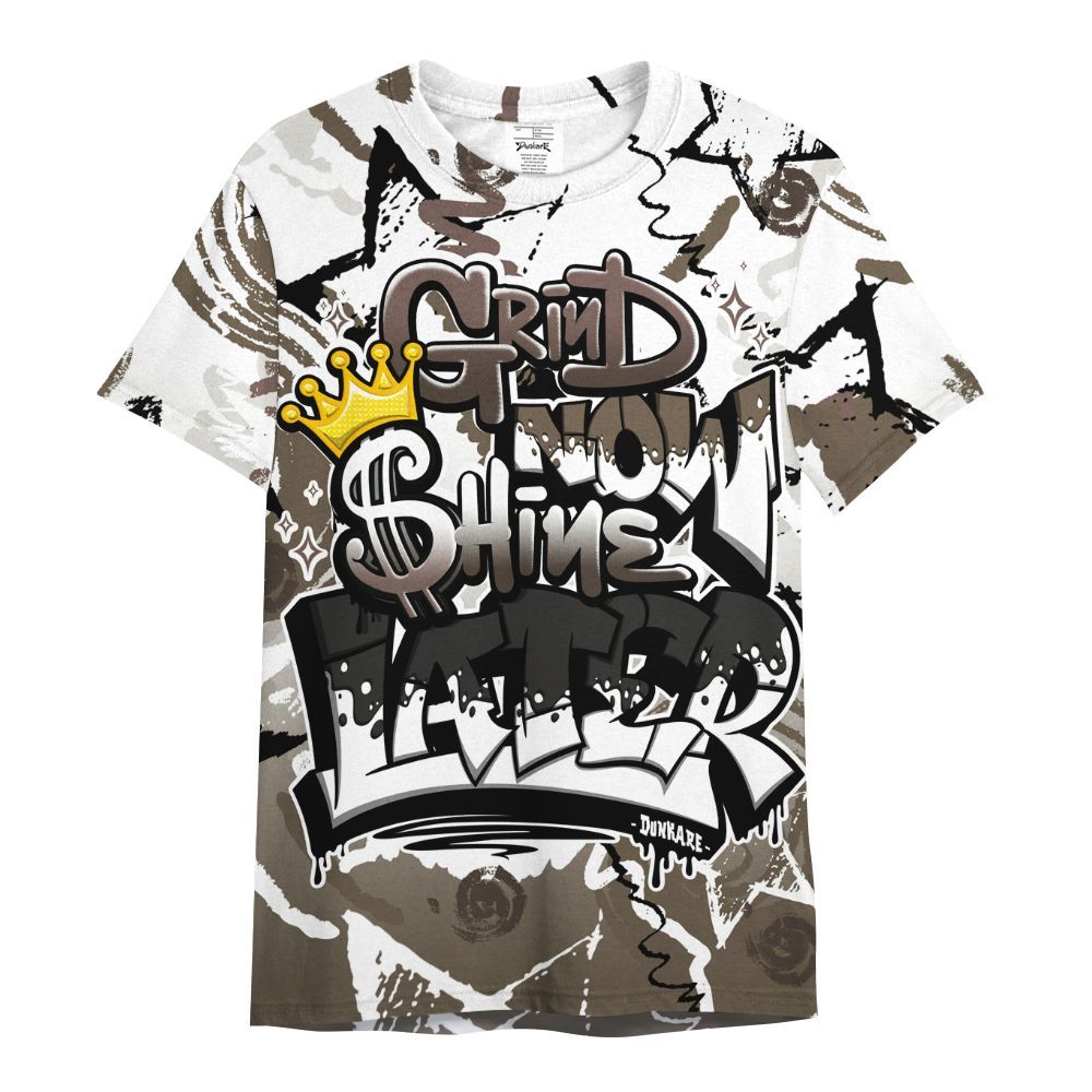 Shirt To Match AMM Dark Mocha 4s - Grind Shine Later Drip All Over Print