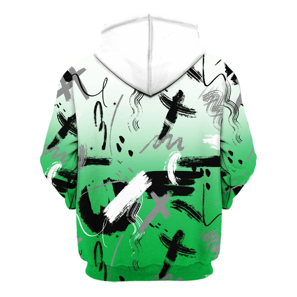 Hoodie To Match Lucky Green 5s - Money Hustle Grind Pray All Over Print