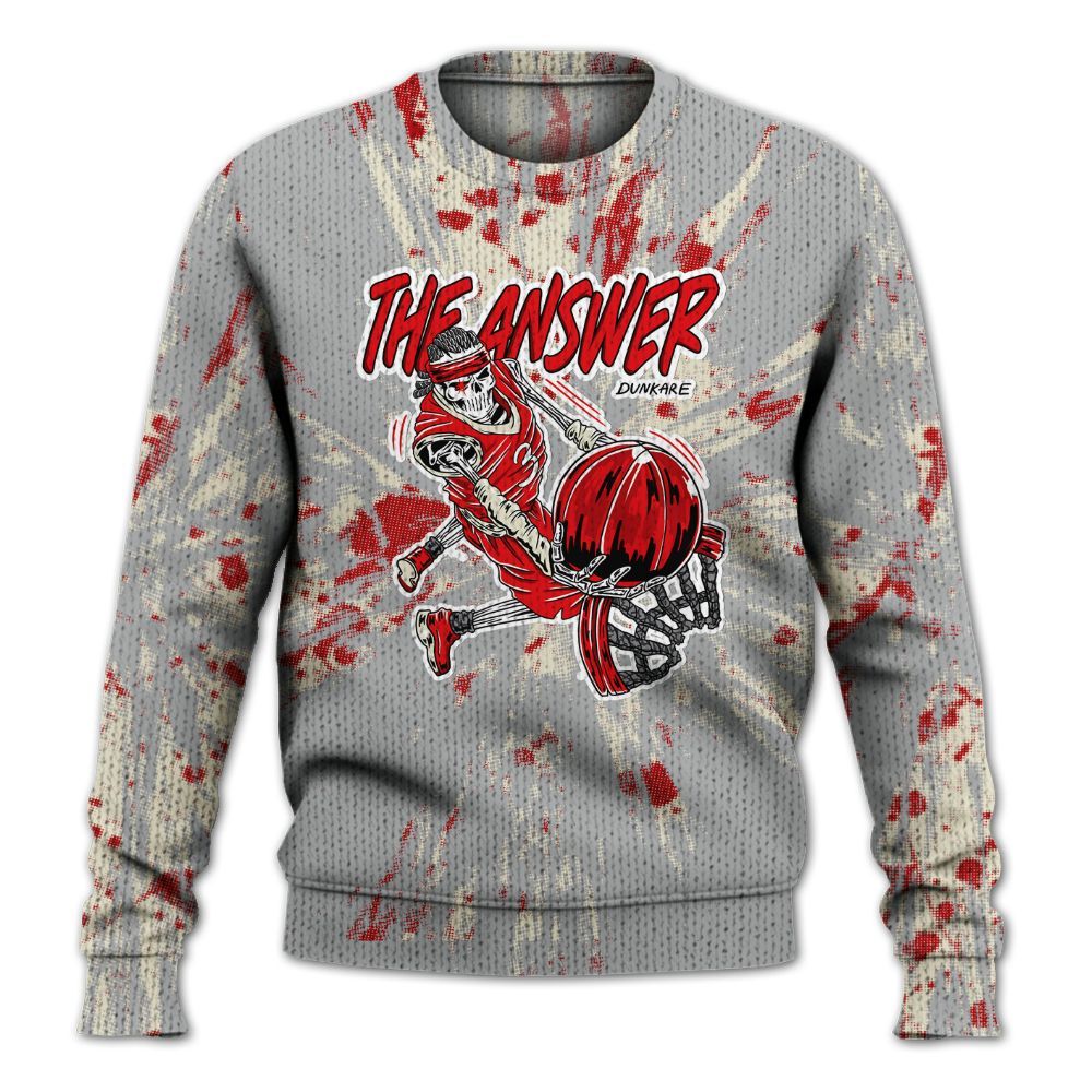 Knitted Sweater To Match Cement Grey 3s - The Answer Skeleton Luxury