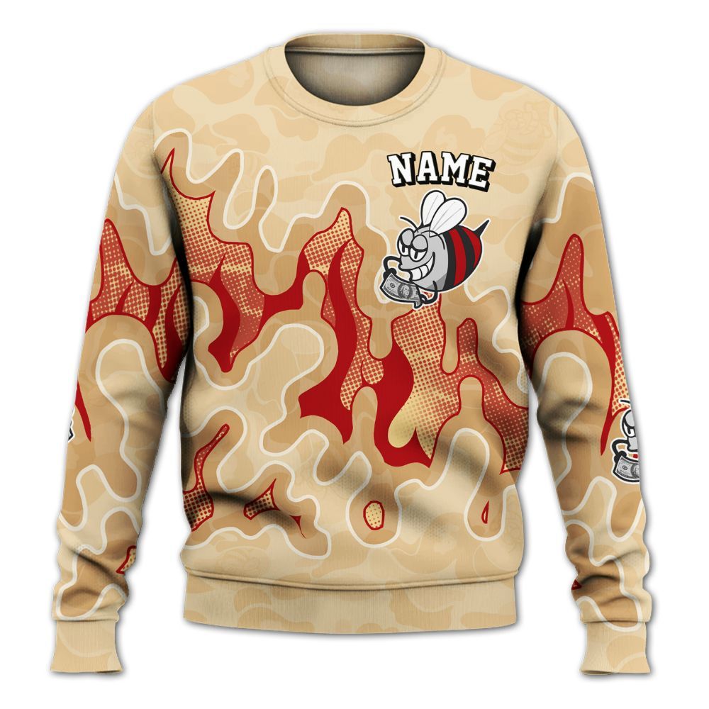 Sweatshirt To Match Dunk Low Strawberry Waffle - No Day Off Graphic Custom Name All Over Print