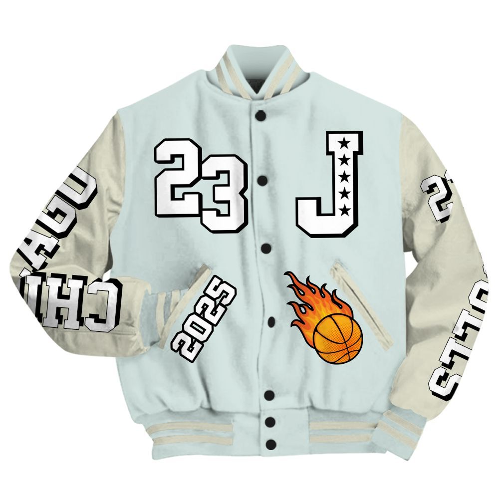 Varsity Jacket To Match Pure Platinum 4s - Chicago 23 Basketball All Over Print