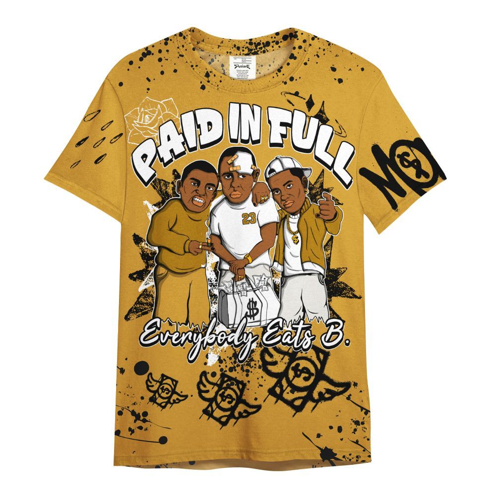 Shirt To Match Dunk Low Wheat Pale Ivory - Everybody Paid In Full Crayon All Over Print