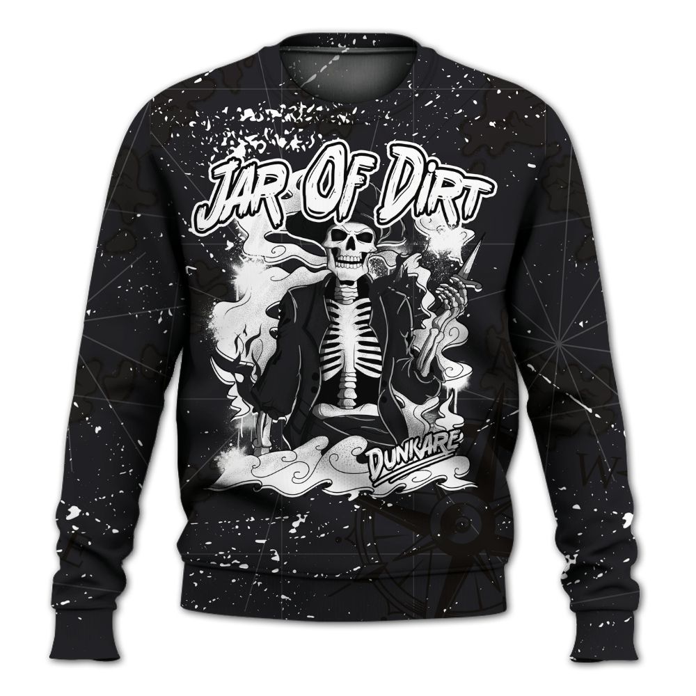 Sweatshirt To Match White Thunder 4s - Skeleton Jar Of Dirt Retro All Over Print