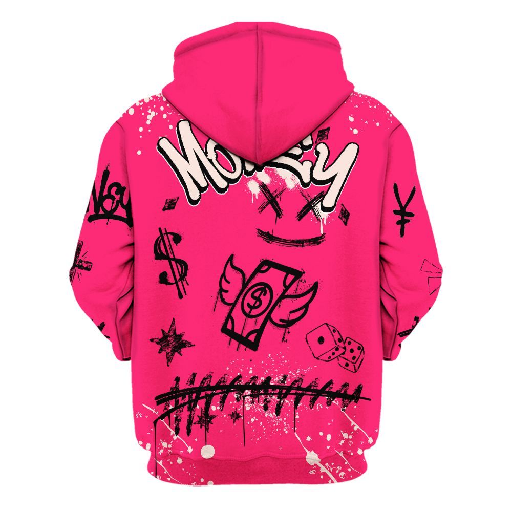 Hoodie To Match A'One Hyper Pink - Everybody Paid In Full Crayon All Over Print