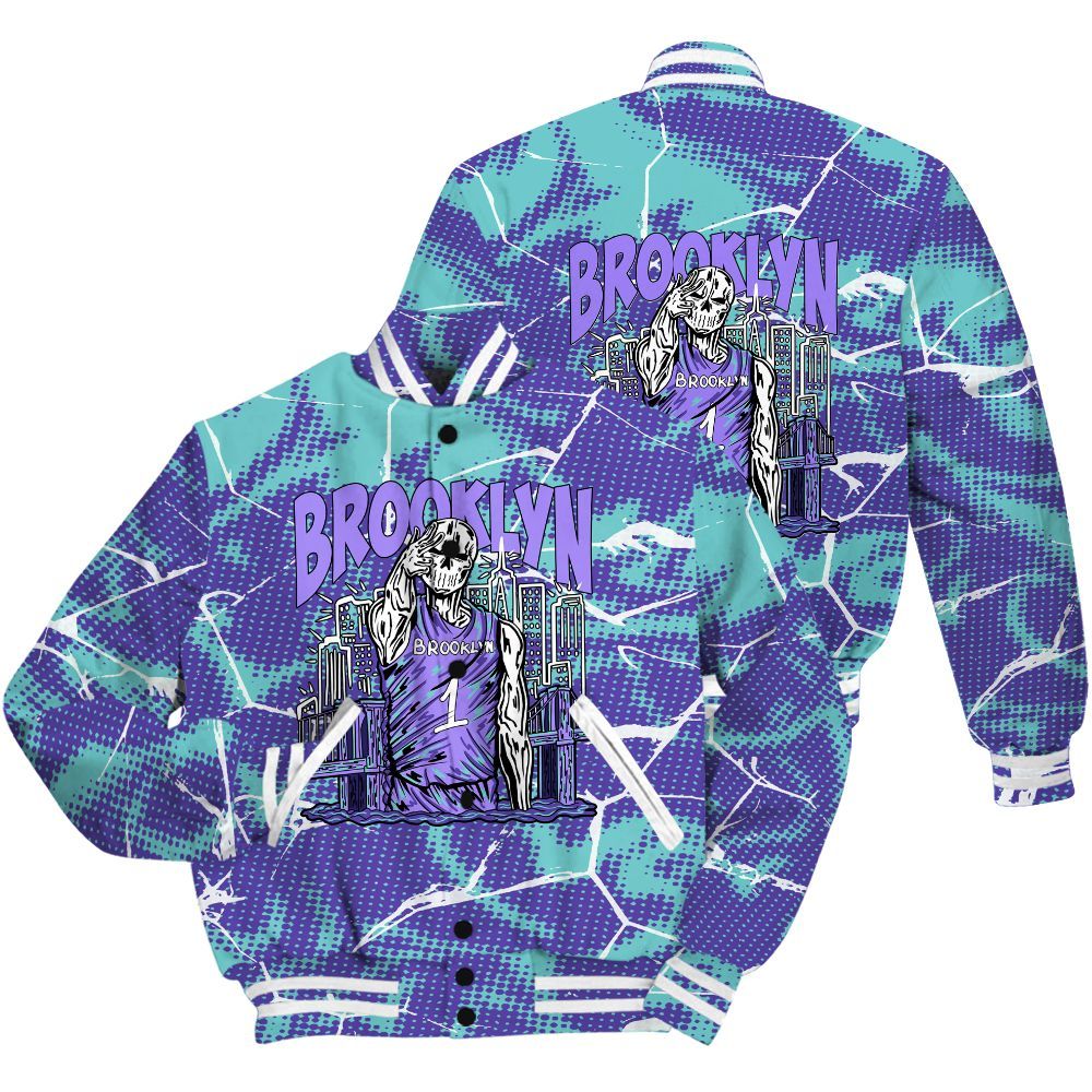 Varsity Jacket To Match Low Hornets 1s Shirt - Brooklyn's Skeleton Crack All Over Print