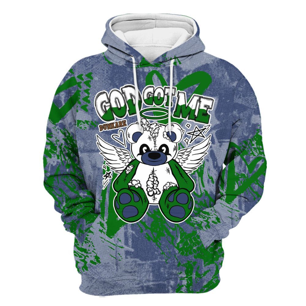 Hoodie To Match Midnight Navy 13s - Gods Guides Me Bear Heart Grunge All Over Print