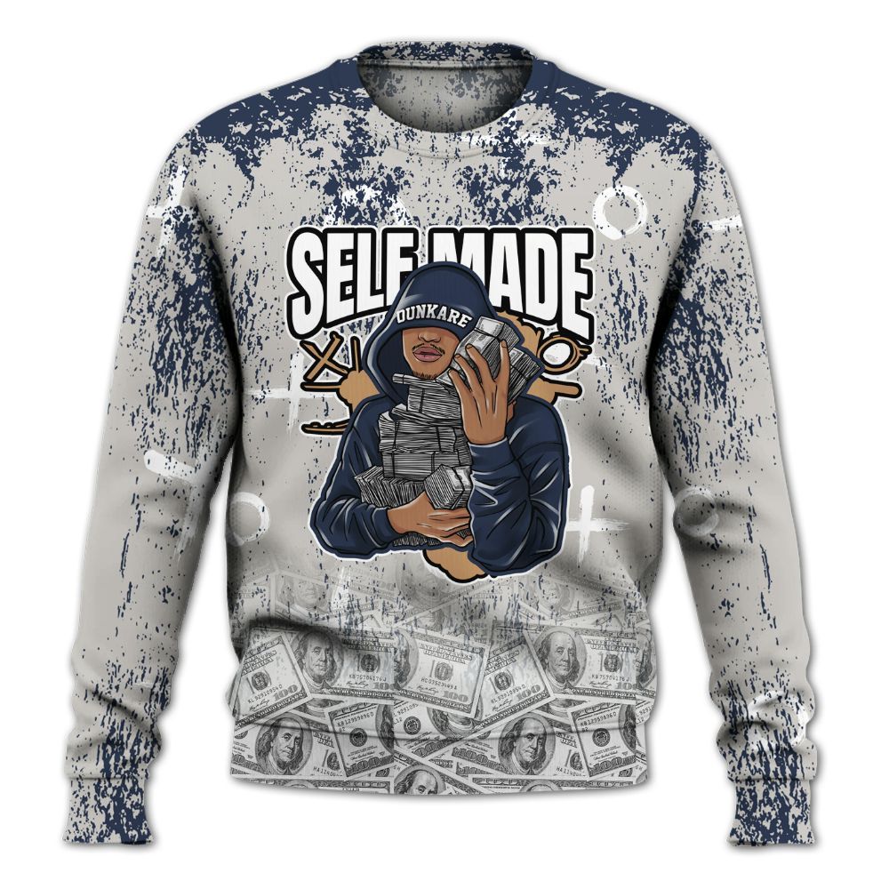 Sweatshirt To Match Low Navy Grey Gum 1s - Selfmade Unique Grunge All Over Print