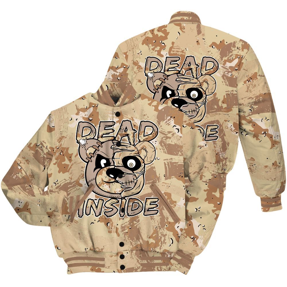 Varsity Jacket To Match Desert Camo 3s Shirt - Lifeless Bear Circle Slpash All Over Print